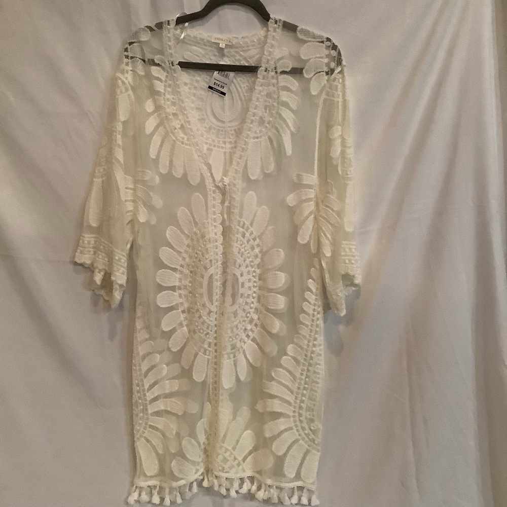 Everleigh Cream Embroidered Swim Cover-Up